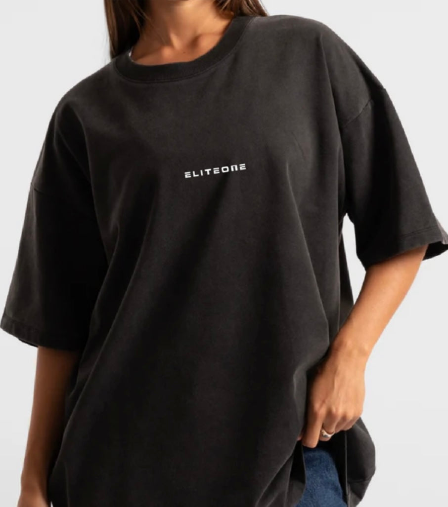 Unisex Washed Black Oversized Tee