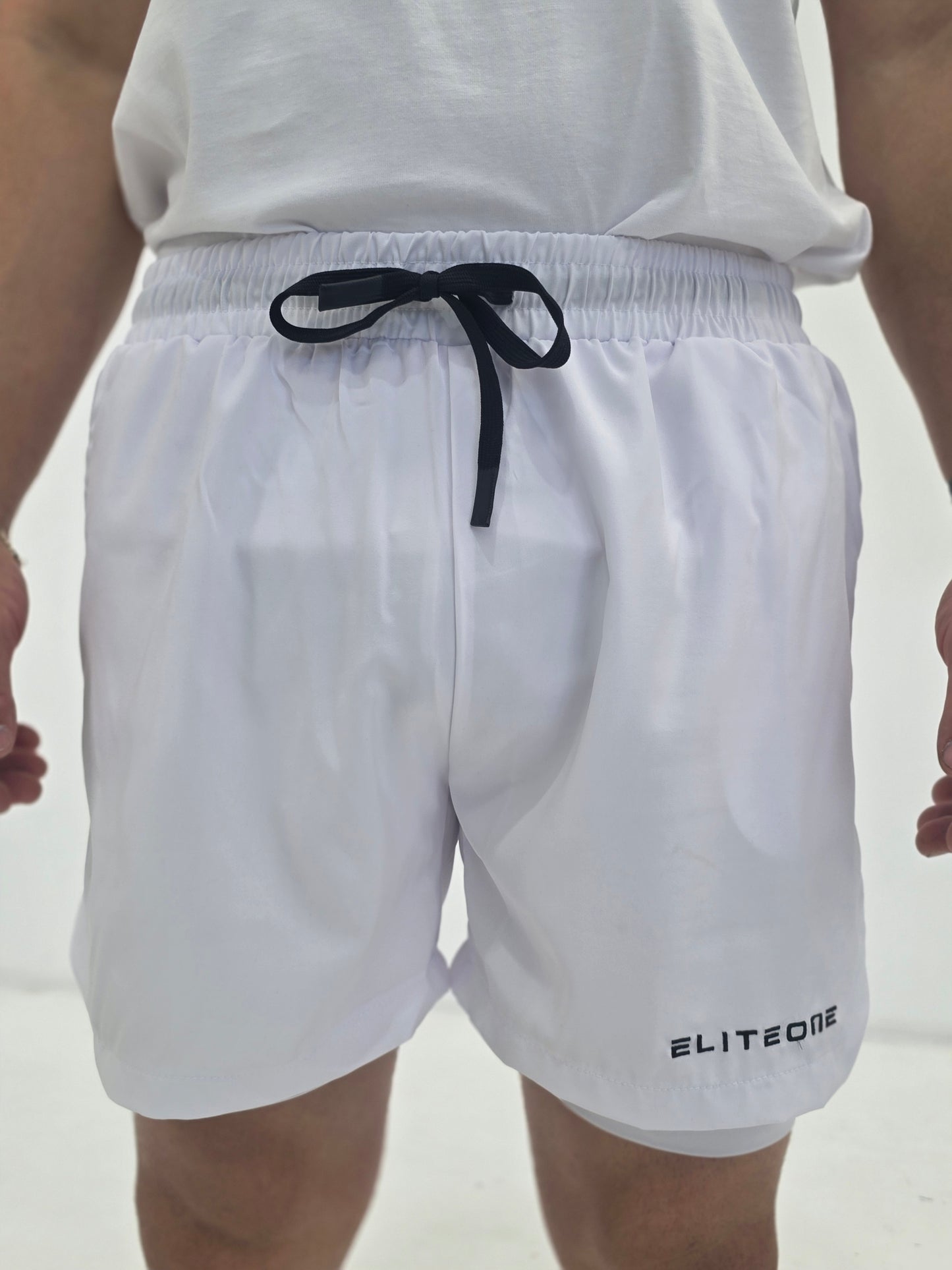 Mens white active shorts