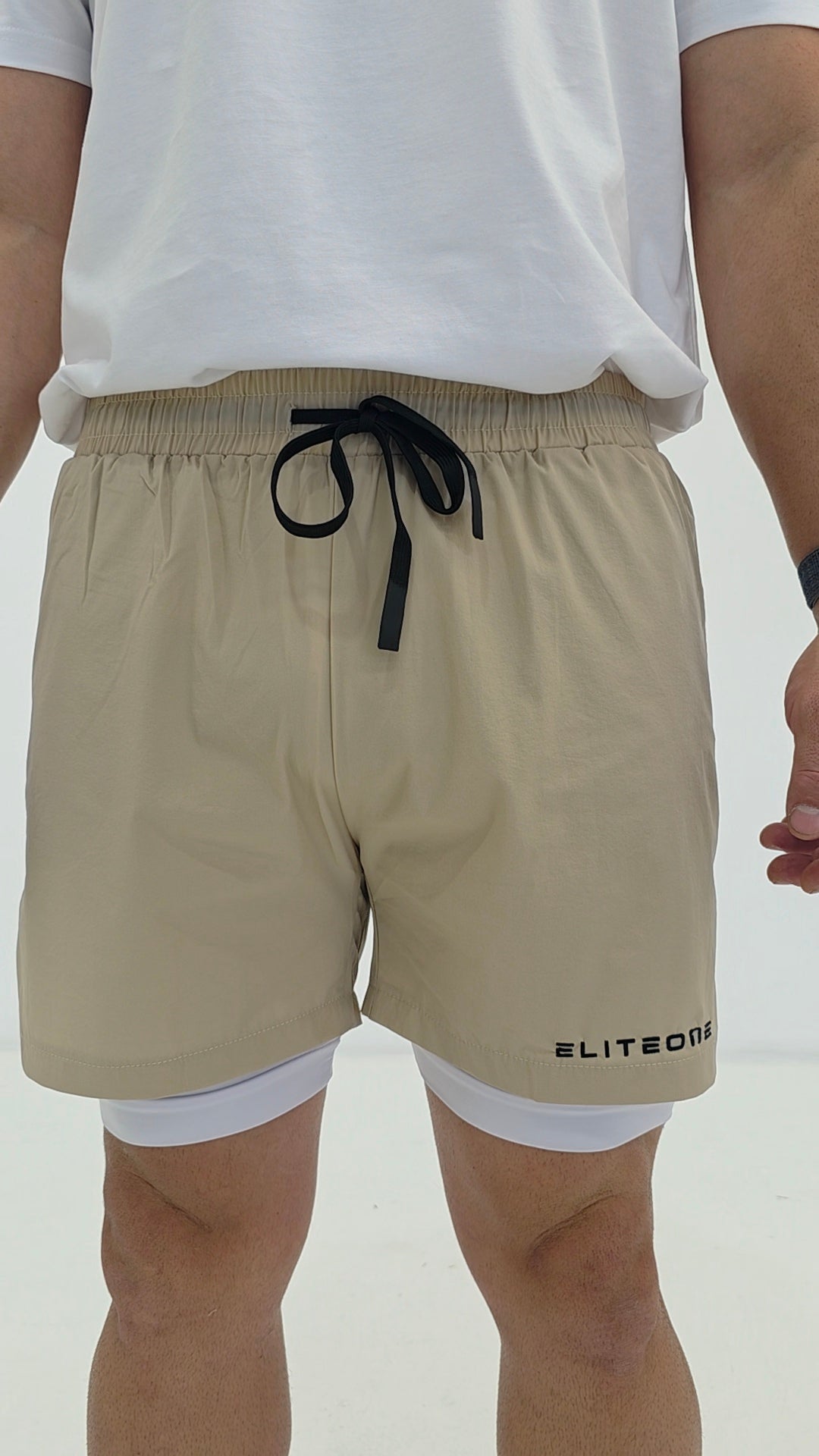 Mens khaki active shorts