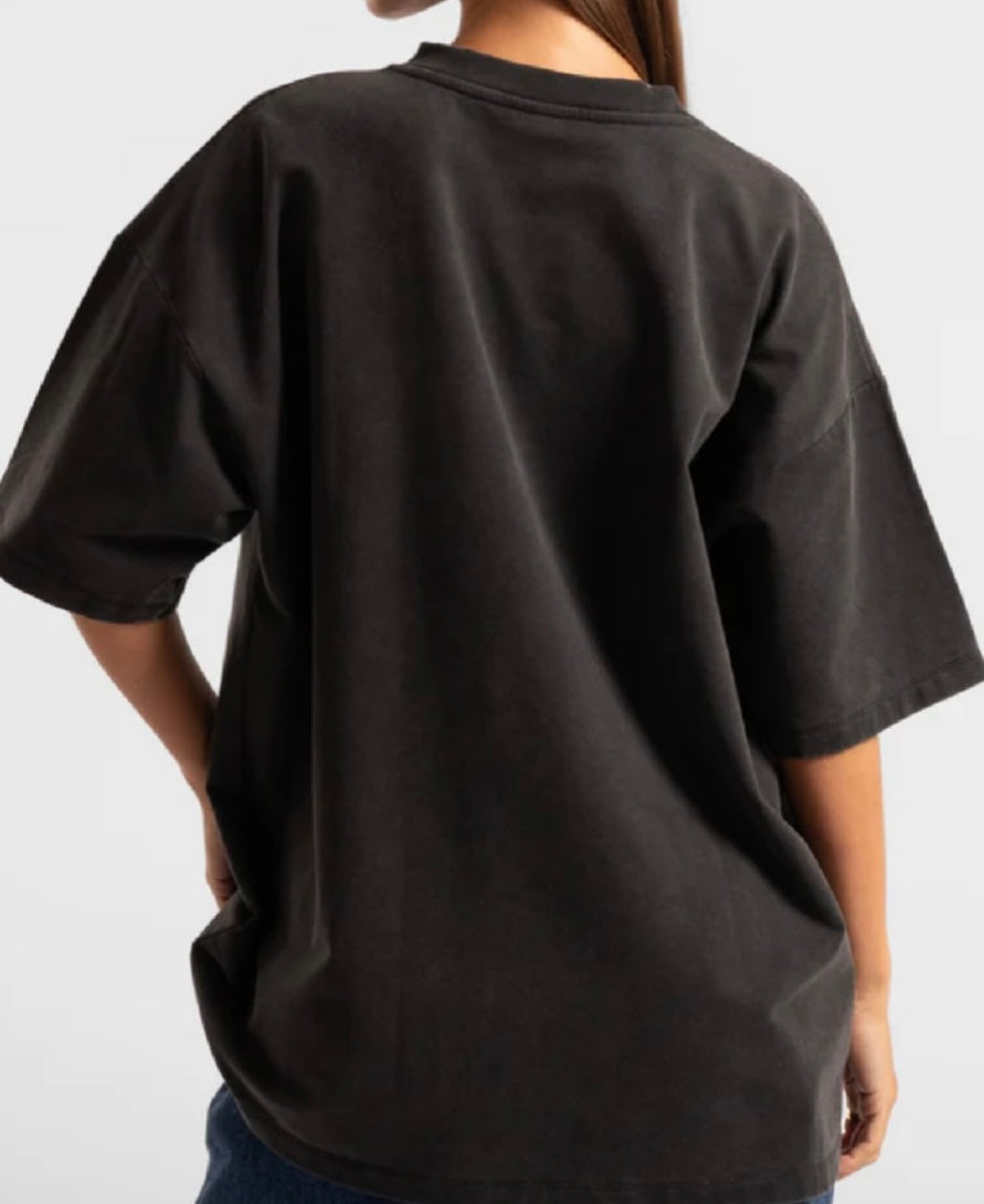 Unisex Washed Black Oversized Tee