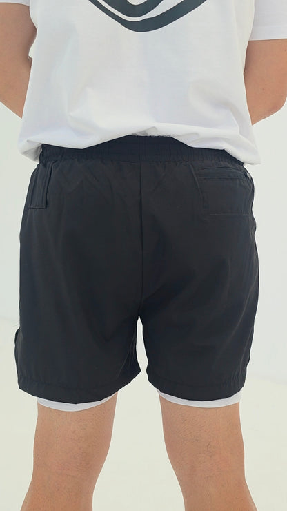 Mens black active shorts